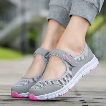 Women Shoes Breathable Vulcanized Shoes White ZapaWomen Sneakers Fashion Breathable Mesh Casual Walking Shoes Women Work Shoes - CuroStep