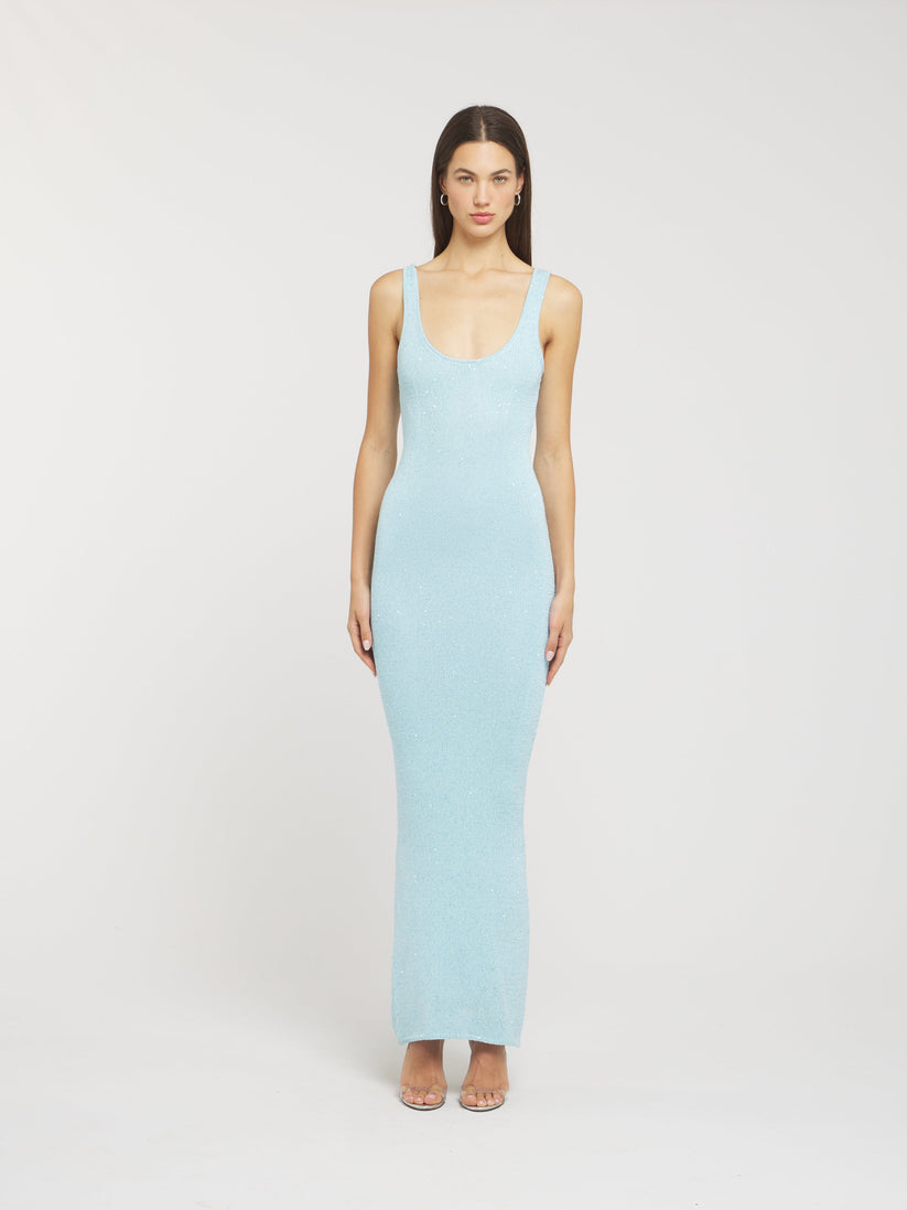 Ana dress - Baia blue sequins - CuroStep