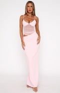 Call Me Up Maxi Dress Baby Pink - CuroStep