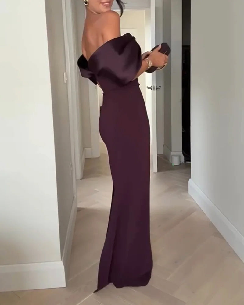 Elegant Off-the-shoulder Party Dress - CuroStep