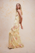 Floral Ruffle Maxi Dress - CuroStep
