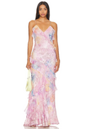 Floral Ruffle Maxi Dress - CuroStep
