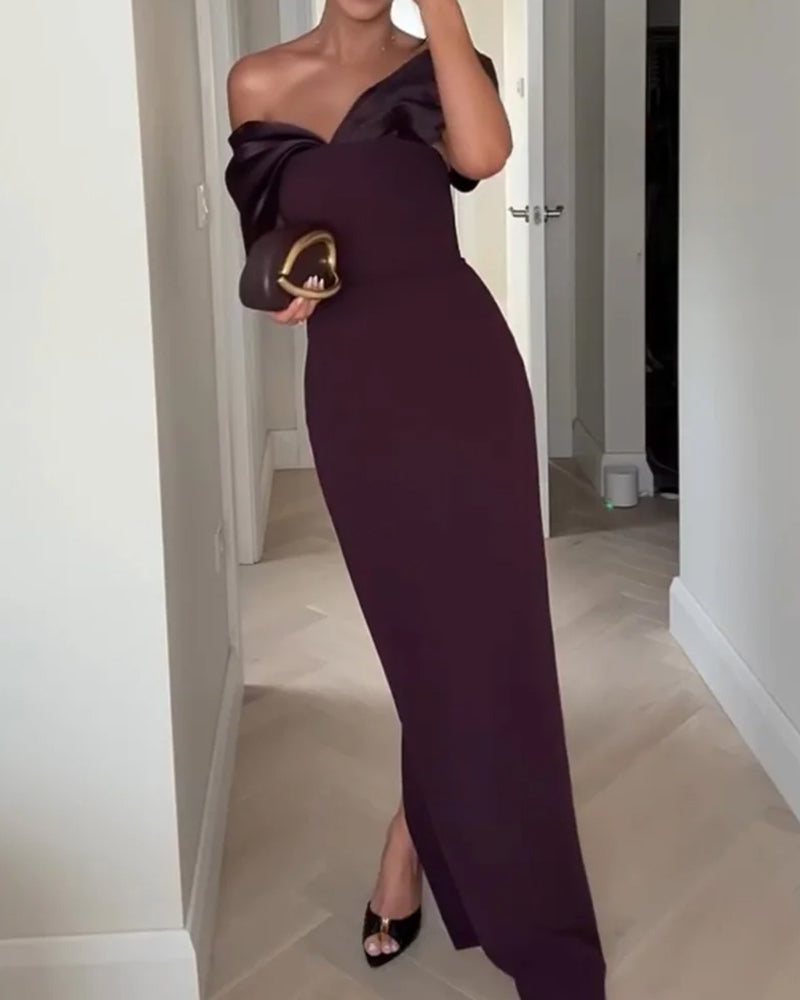 Elegant Off-the-shoulder Party Dress - CuroStep