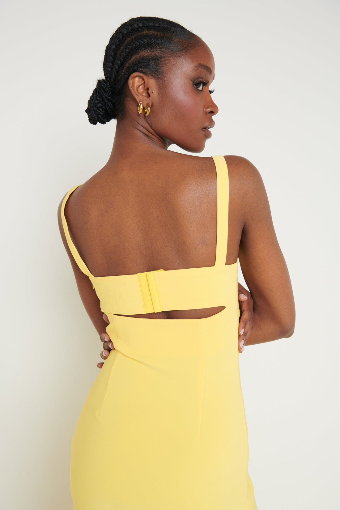 Alice Cut Out Sweetheart Maxi Dress - Lemon - CuroStep