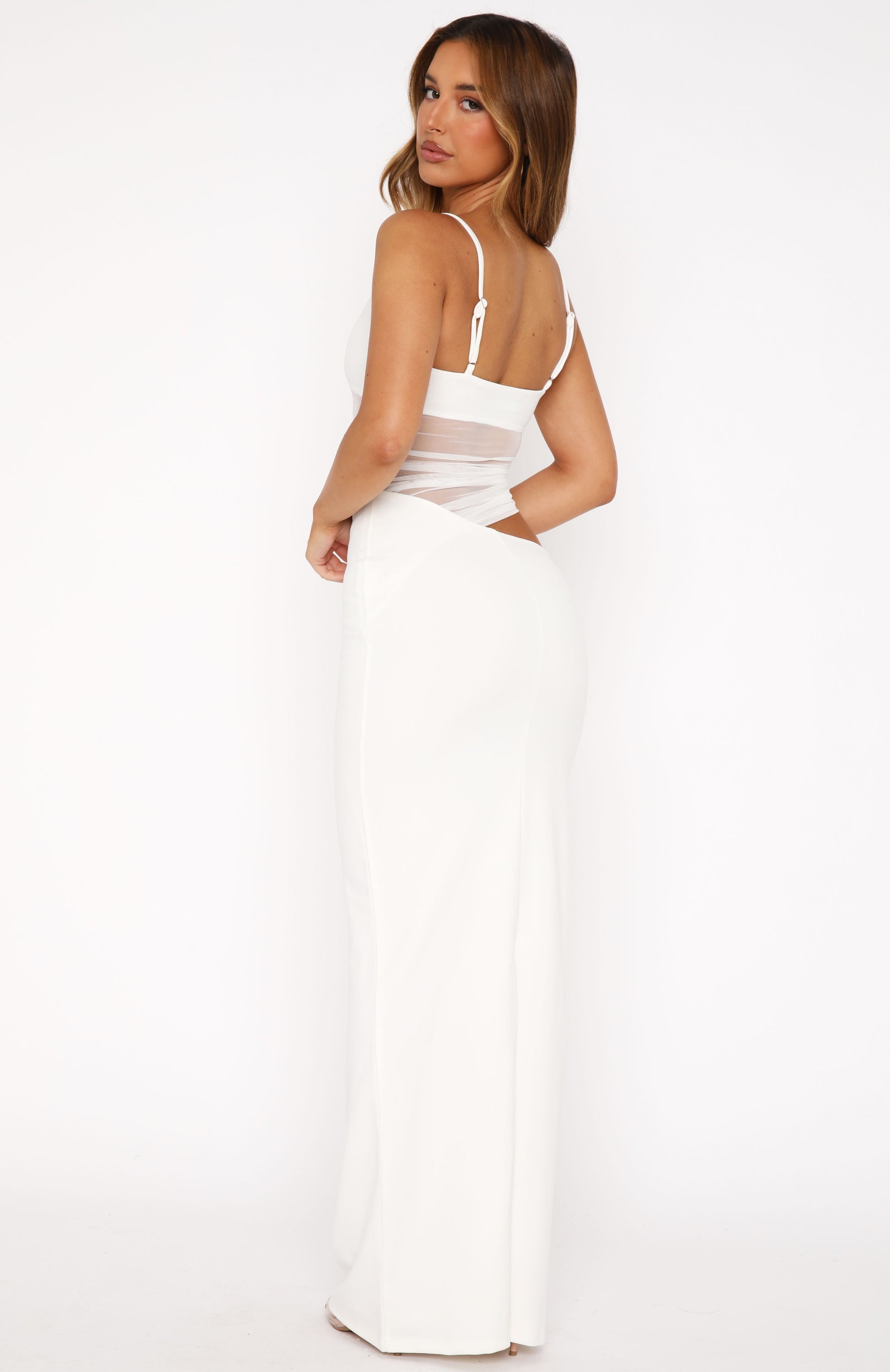 Call Me Up Maxi Dress White - CuroStep