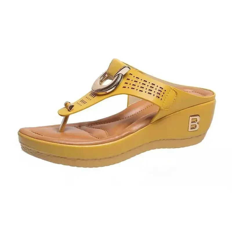 Summer Sandals Women 2024 Big Size Platform Wedges Sandals Slippers Non-Slip Open Toe Flip Flops Ladies Comfortable Beach Shoes - CuroStep