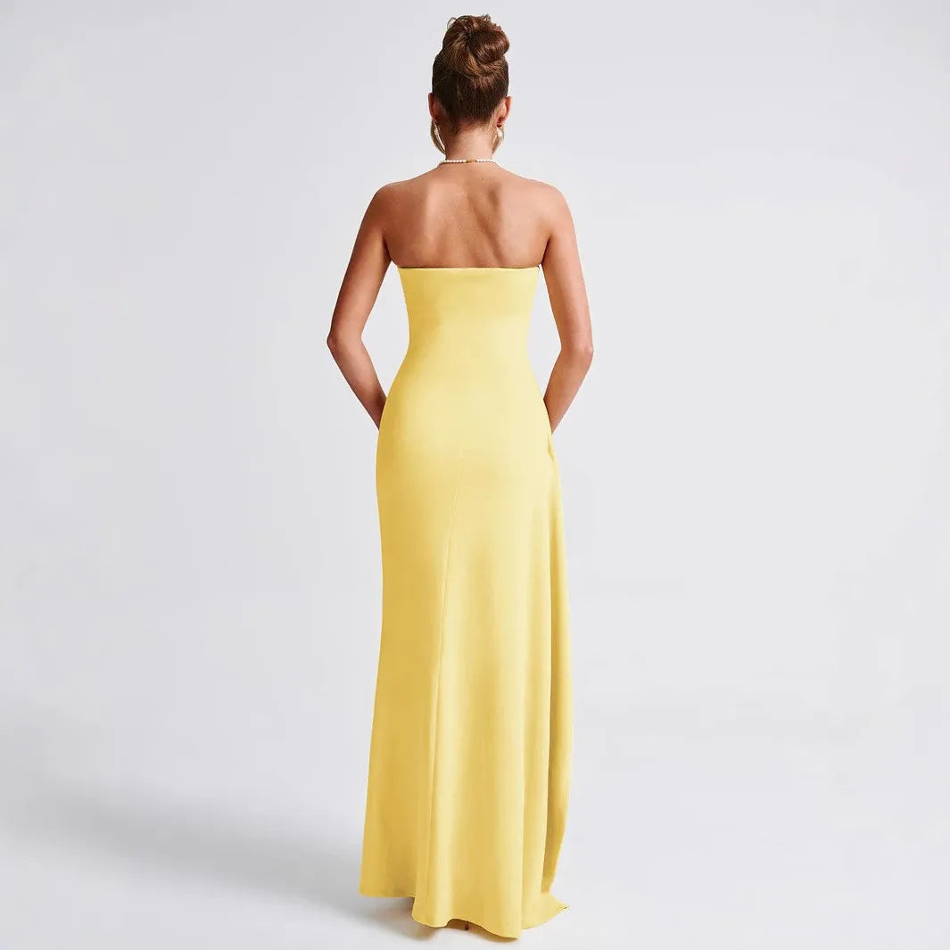 Zafira Maxi dress- Lemon - CuroStep