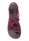 Large size rope knot sandals summer flip flops casual women's shoes Rome flat sandals thin strap beach comfortable sandals women - CuroStep