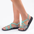 Large size rope knot sandals summer flip flops casual women's shoes Rome flat sandals thin strap beach comfortable sandals women - CuroStep