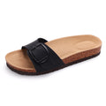 Gacimy Women Cork Slippers With Arch Support Fashion Leather Clogs Sandals Summer Open Toe Flat Mules Slippers Men Beach Slides - CuroStep