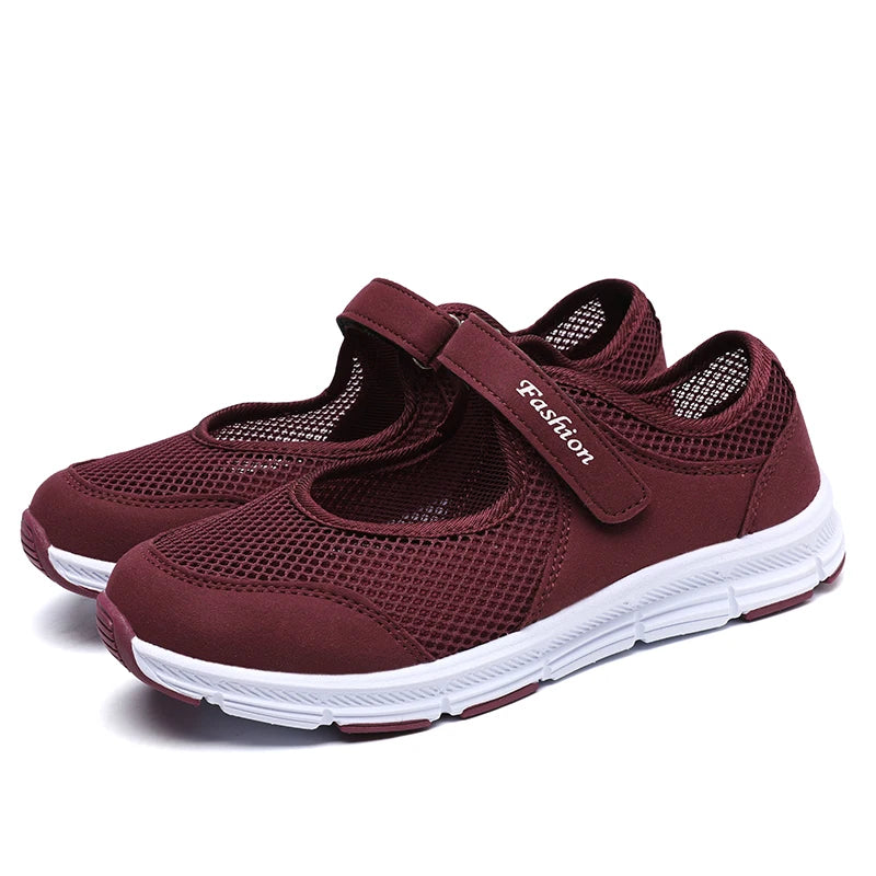 Women Shoes Breathable Vulcanized Shoes White ZapaWomen Sneakers Fashion Breathable Mesh Casual Walking Shoes Women Work Shoes - CuroStep