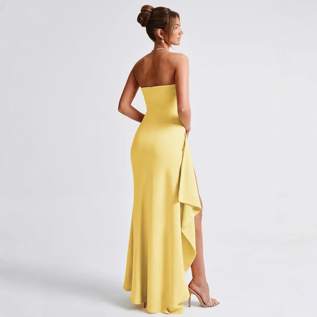 Zafira Maxi dress- Lemon - CuroStep