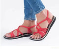 Large size rope knot sandals summer flip flops casual women's shoes Rome flat sandals thin strap beach comfortable sandals women - CuroStep