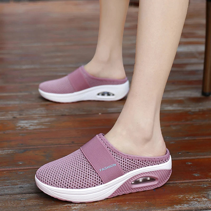 Air Cushion Slip-On Women Slippers Breathable Sandals Men Fashion Slides EVA Bedroom Orginal Soft Shoes Female Comfortable Woman - CuroStep
