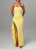Zafira Maxi dress- Lemon - CuroStep