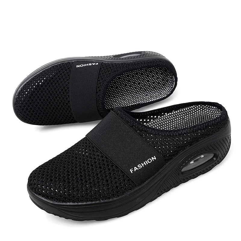 Air Cushion Slip-On Women Slippers Breathable Sandals Men Fashion Slides EVA Bedroom Orginal Soft Shoes Female Comfortable Woman - CuroStep