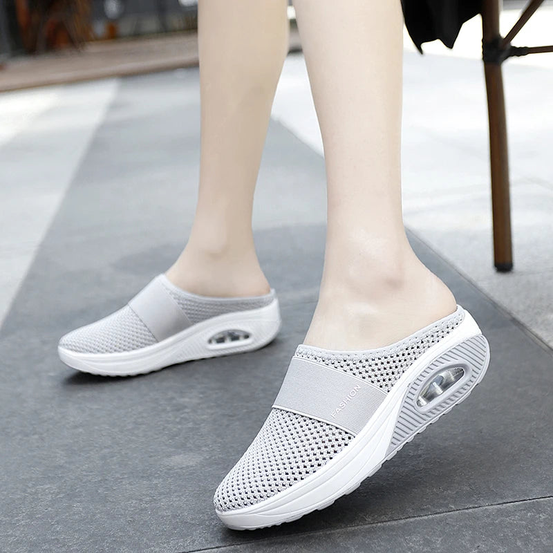Air Cushion Slip-On Women Slippers Breathable Sandals Men Fashion Slides EVA Bedroom Orginal Soft Shoes Female Comfortable Woman - CuroStep