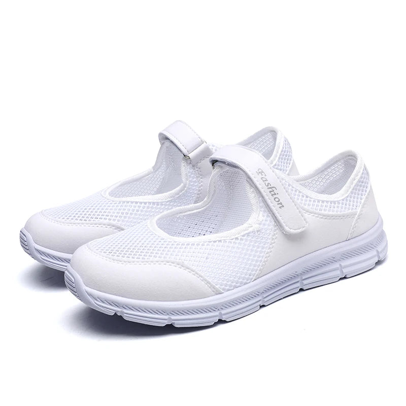 Women Shoes Breathable Vulcanized Shoes White ZapaWomen Sneakers Fashion Breathable Mesh Casual Walking Shoes Women Work Shoes - CuroStep
