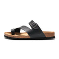 Gacimy Women Cork Slippers With Arch Support Fashion Leather Clogs Sandals Summer Open Toe Flat Mules Slippers Men Beach Slides - CuroStep