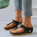 Summer Sandals Women 2024 Big Size Platform Wedges Sandals Slippers Non-Slip Open Toe Flip Flops Ladies Comfortable Beach Shoes - CuroStep