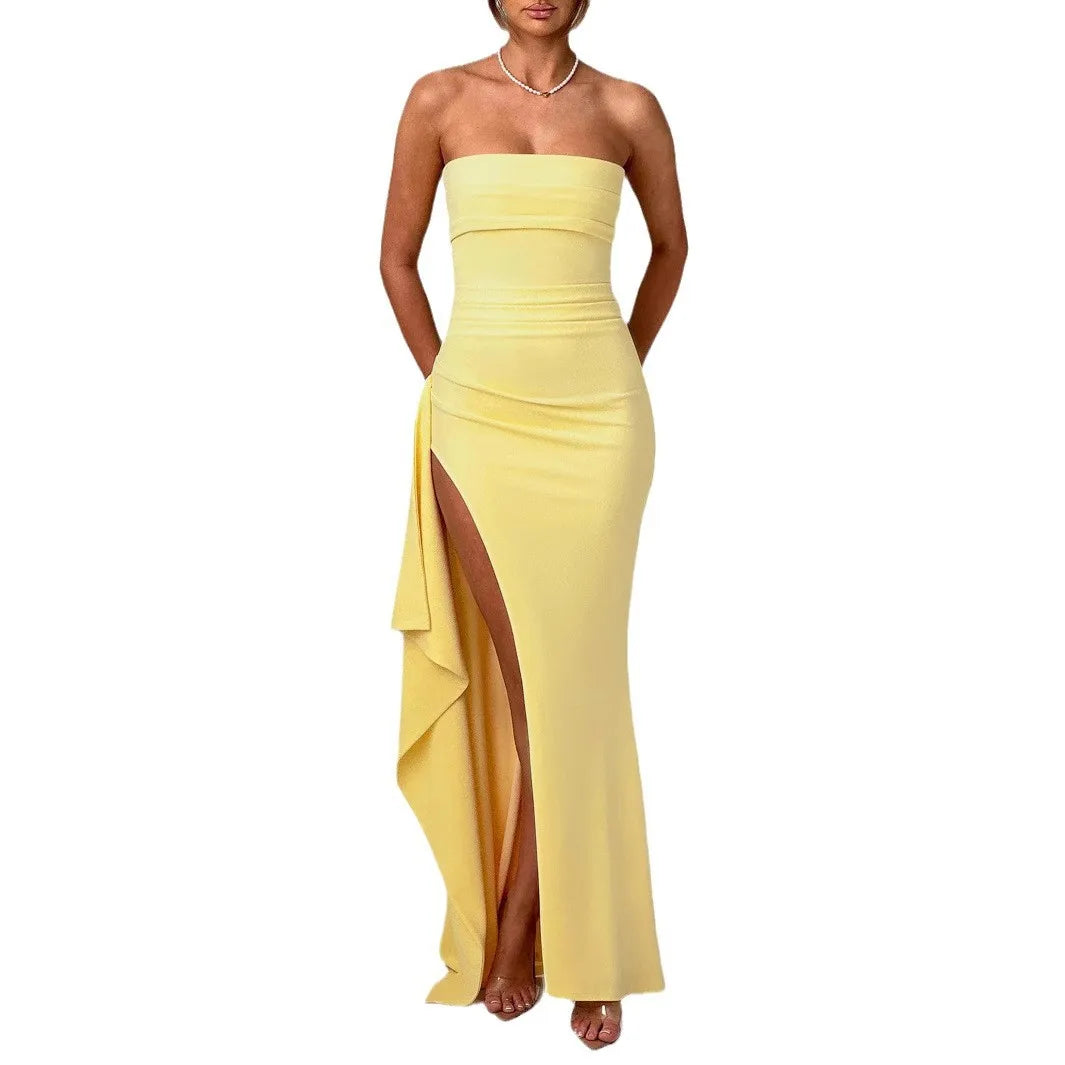 Zafira Maxi dress- Lemon - CuroStep
