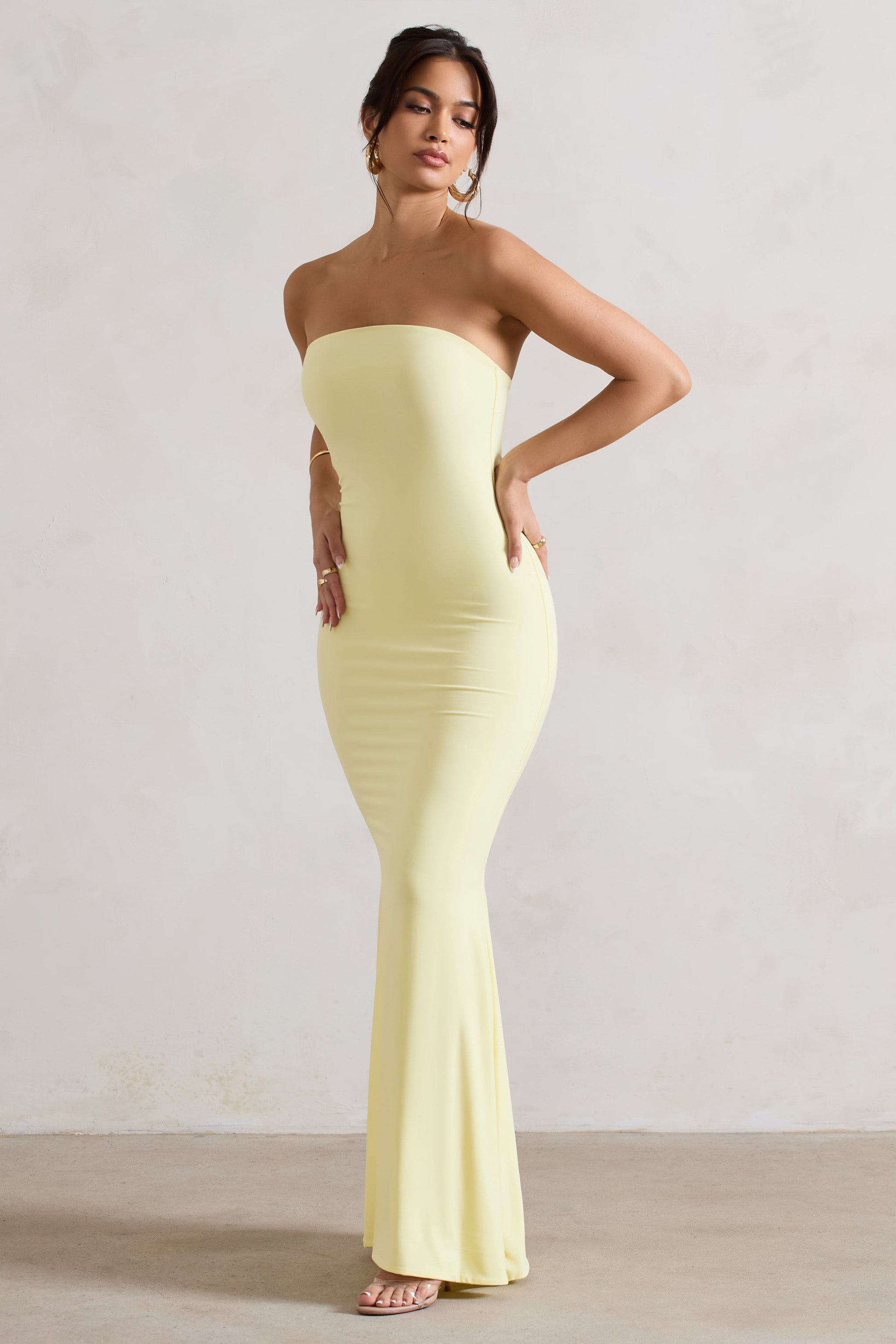 Ceremony | Lemon Bandeau Maxi Dress - CuroStep