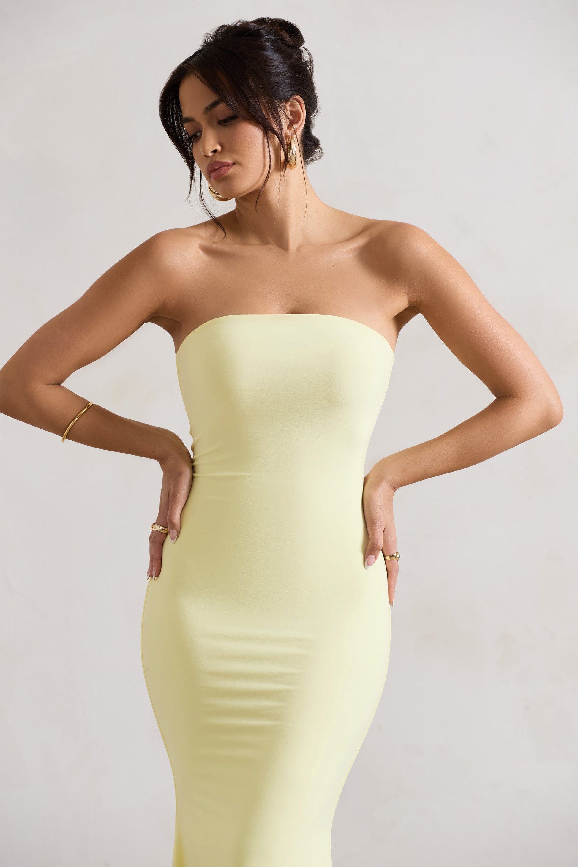 Ceremony | Lemon Bandeau Maxi Dress - CuroStep
