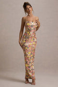 Vitora | Floral Print Sequin Square-Neck Maxi Dress - CuroStep